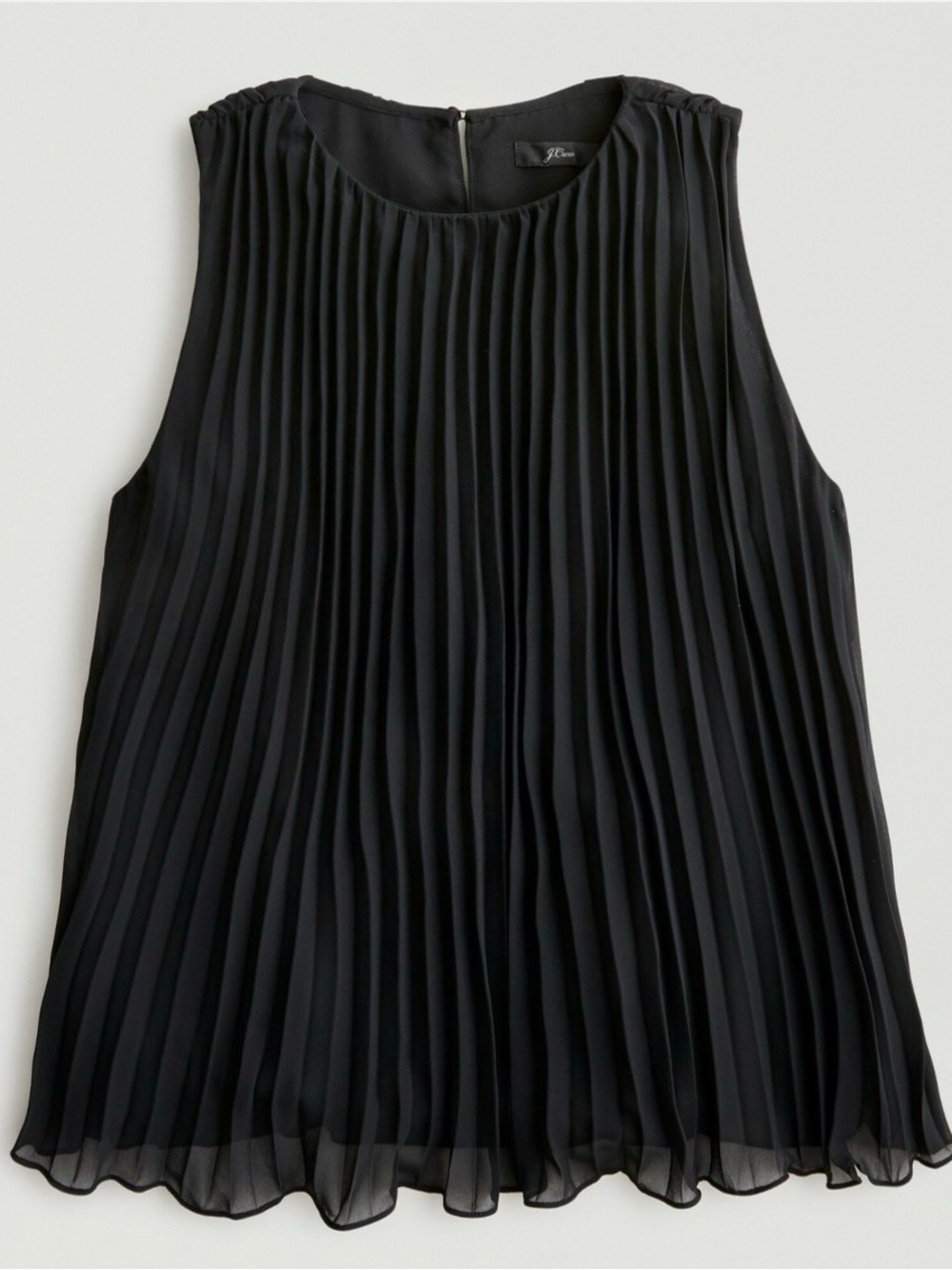 J. Crew Black Sleeveless Pleated Georgette Blouse Top Size M